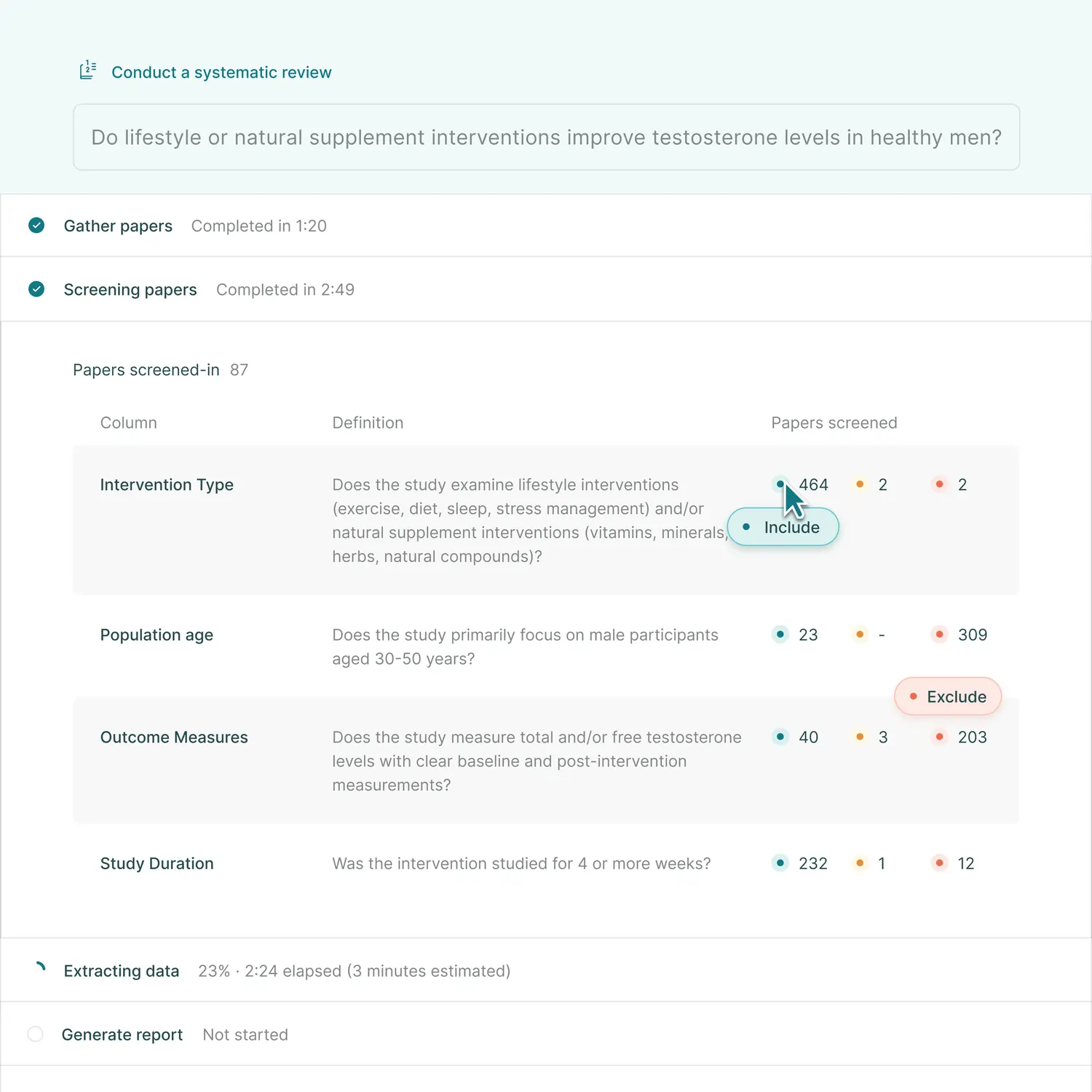Elicit Systematic Literature Reviews