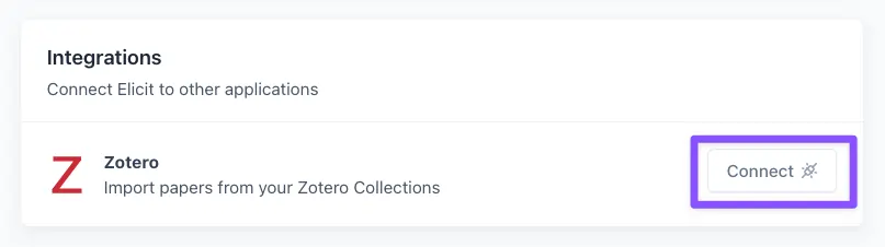 Elicit Zotero Integration